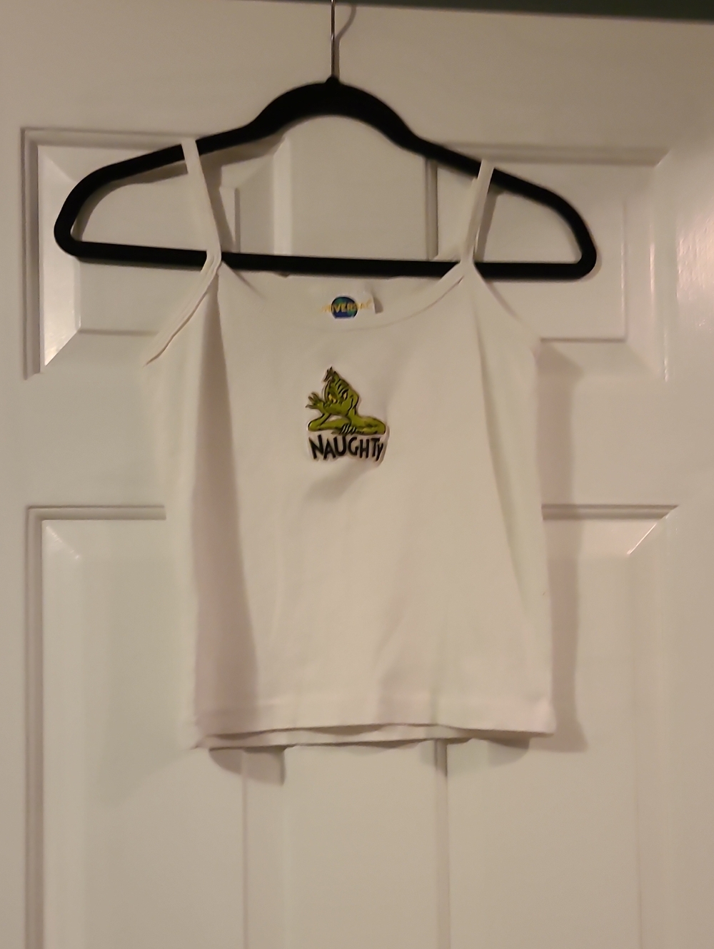 Universal Studios White "Naughty" Graphic Spaghetti Strap Tank Top Women's M